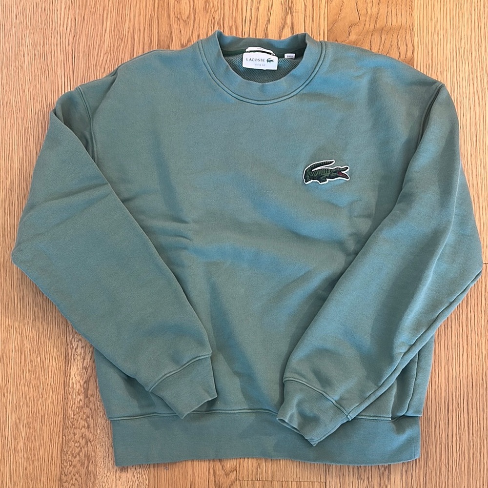 LACOSTE SWEATSHIRT UNISEX M GREEN Y2K SPORTY STREETSTYLE
